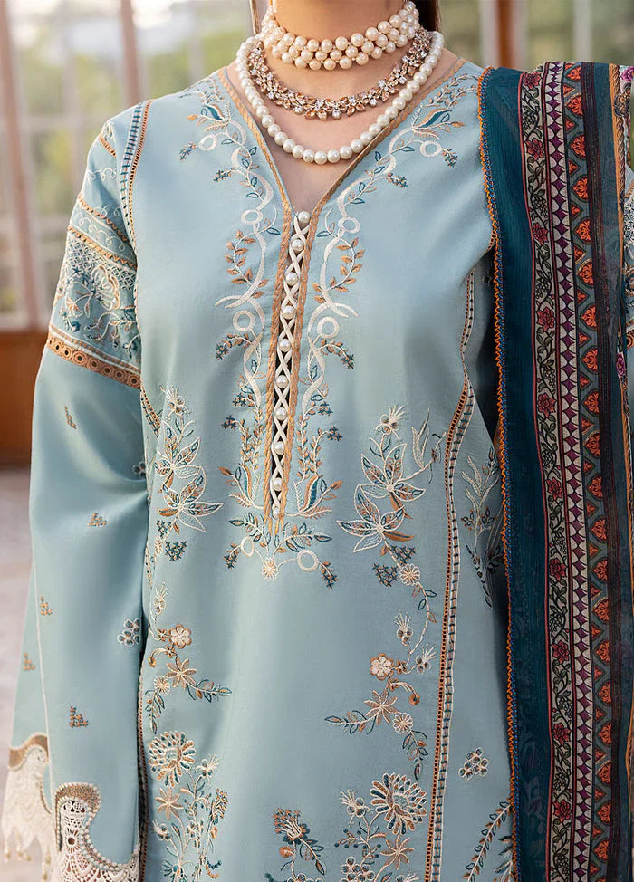 Lawn-3PC Embroidered With Chiffon Digital Printed Dupatta-5266