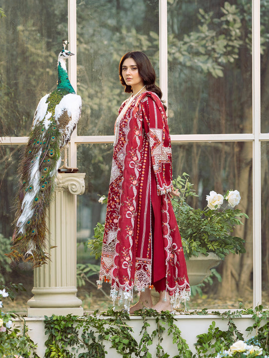 Lawn-3PC Embroidered Shirt With Khadi Net Embroidered Dupatta-5290
