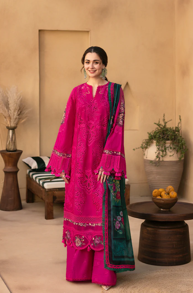 3PC Lawn Embroidered Shirt With Digital Printed Jacquard Dupatta- 5038