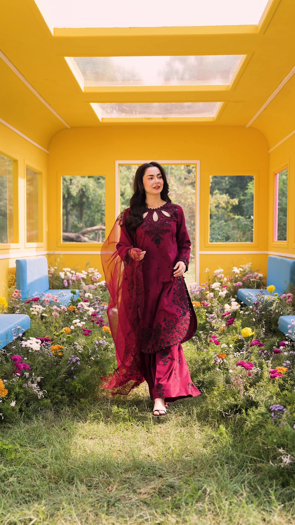 Lawn-3PC Embroidered Shirt With Khadi Net Embroidered Dupatta-5273