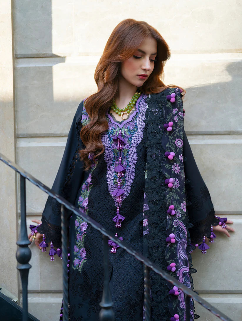 Lawn-3PC Chikankari Embroidered With Digital Printed Jacquard Dupatta-5240