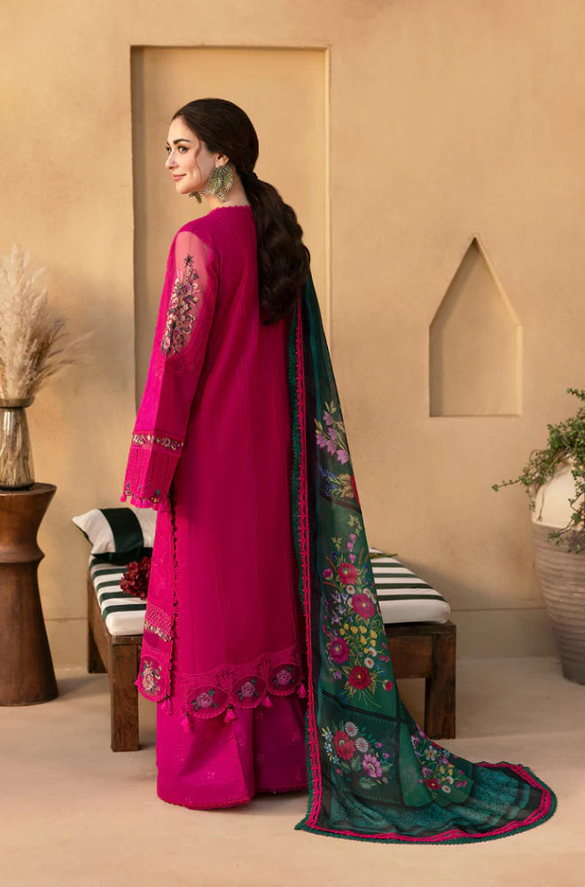 3PC Lawn Embroidered Shirt With Digital Printed Jacquard Dupatta- 5038