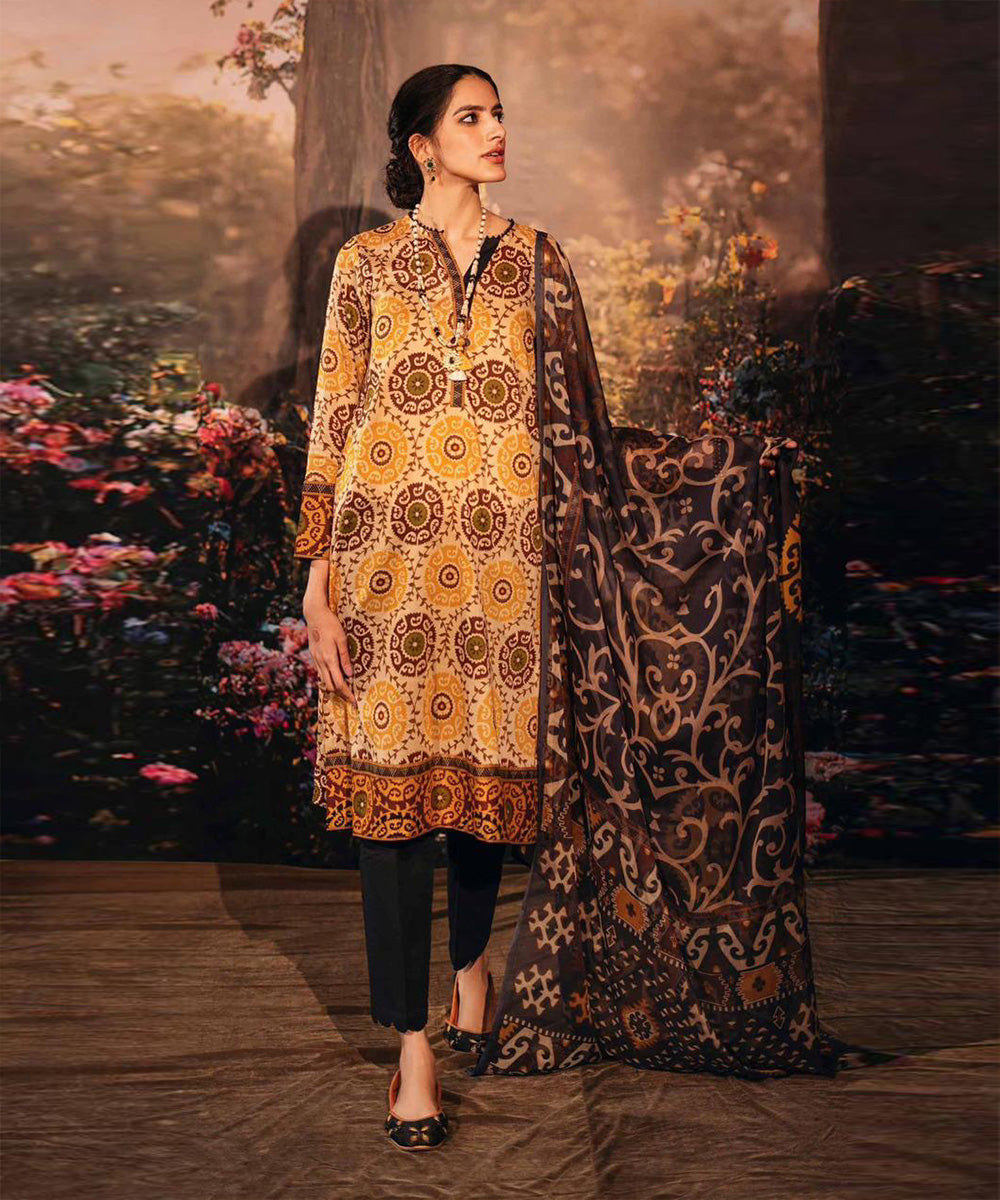 NISHAT 3PC Lawn Printed With Digital Printed Voile Dupatta-754