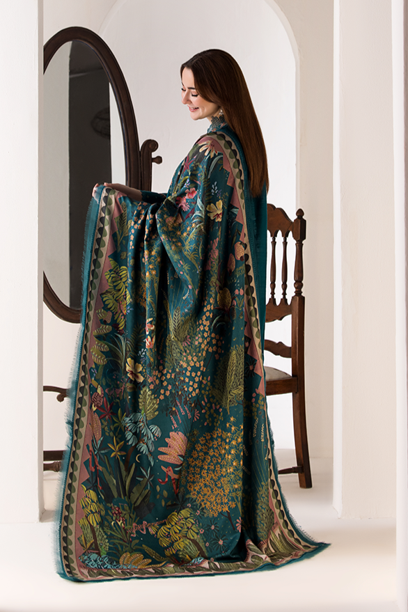 3PC LAWN EMBROIDERED SHIRT WITH DIGITAL PRINTED JACQUARD DUPATTA - 5026