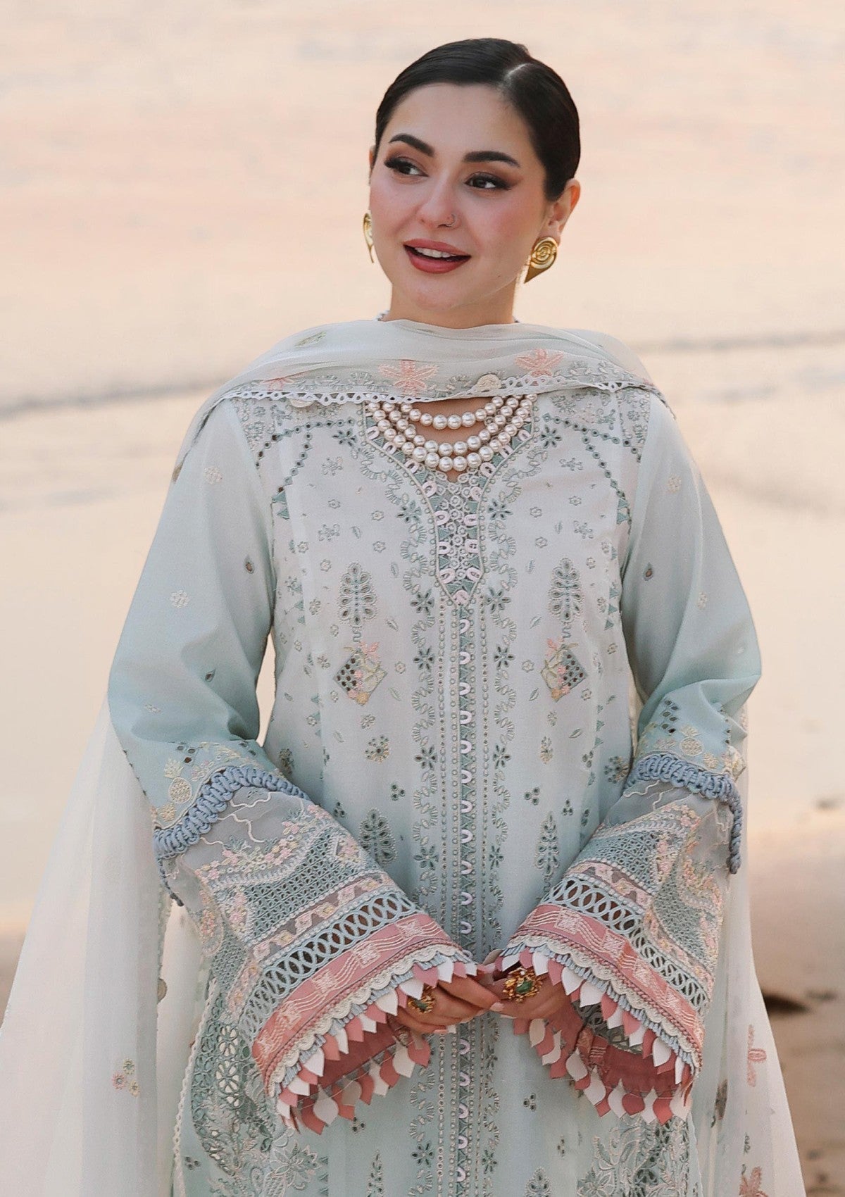 Lawn-3PC Embroidered Shirt With Khadi Net Embroidered Dupatta-5220