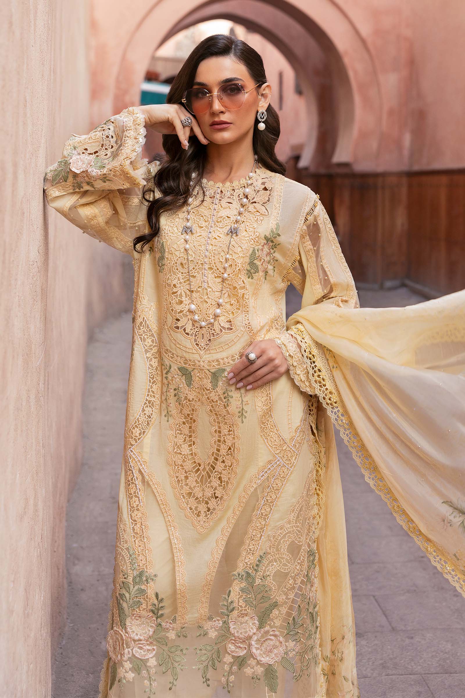 Lawn-3PC Embroidered With Chiffon Digital Printed Dupatta - 5269