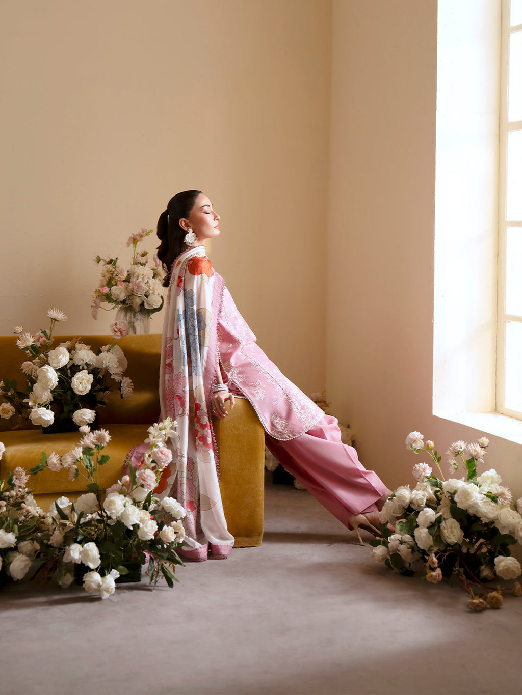 Lawn-3PC Embroidered With Chiffon Digital Printed Dupatta-5224