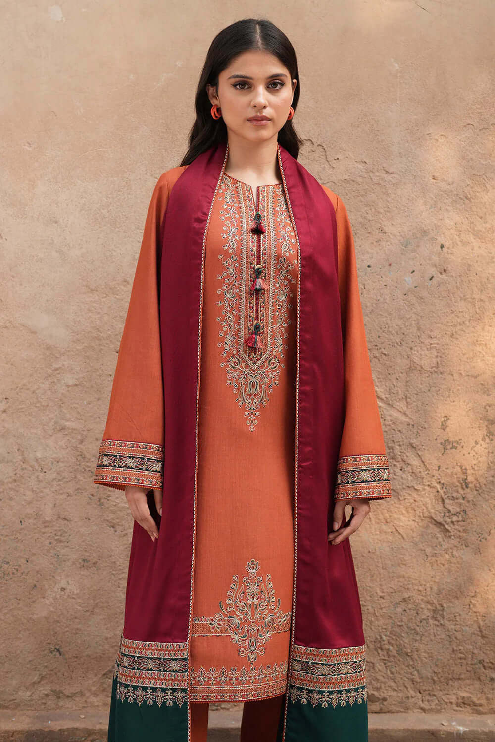 3PC Lawn Embroidered Shirt With Printed Jauqard Dupatta-5190