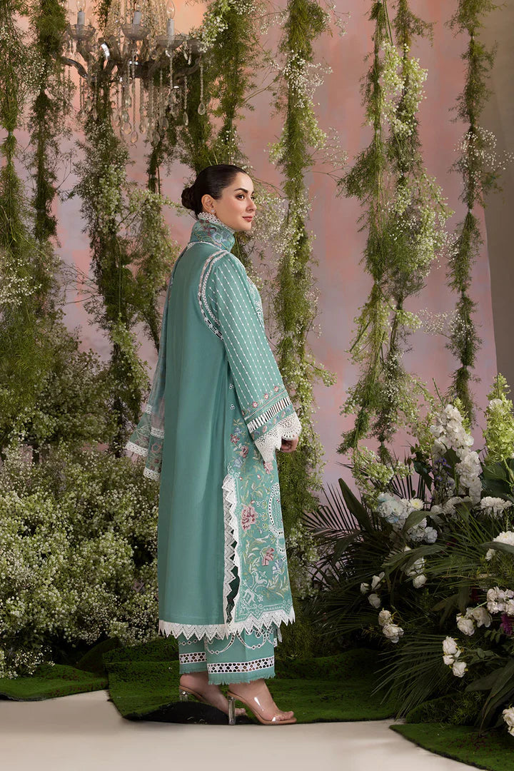 Lawn-3PC Embroidered With Organza Digital Printed Dupatta-5193