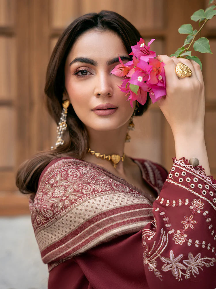 3PC Lawn Embroidered Shirt With Digital Printed Jauqard Dupatta-5118