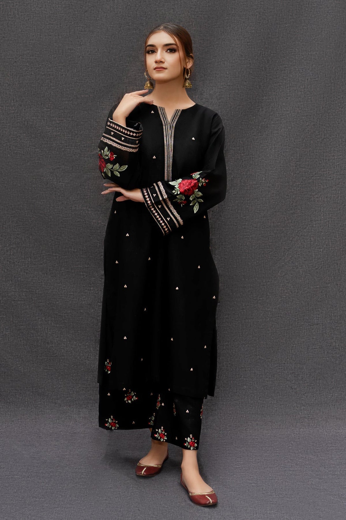 3PC Lawn Embroidered Shirt With Digital Printed Jauqard Dupatta-5007